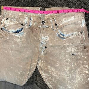 PRPS Demon Jean w/Tea Stain/bleach and rip & repair distressing, size 34x34
